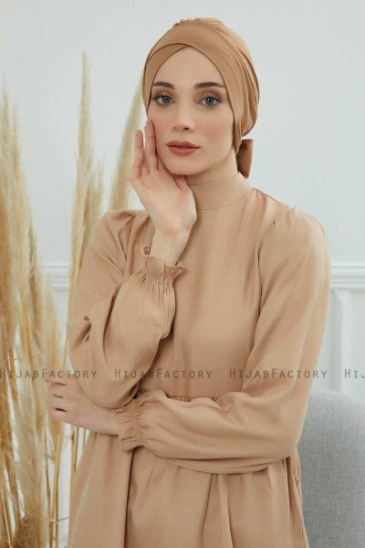 Ellie - Lichtbruin Katoen Turban