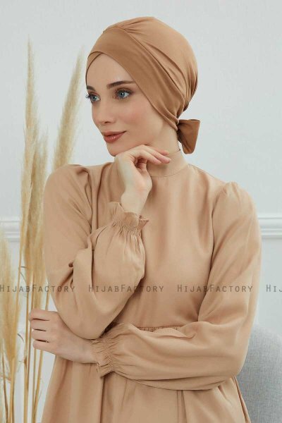 Ellie - Lichtbruin Katoen Turban