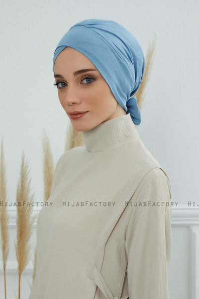 Ellie - Sky Blue Katoen Turban
