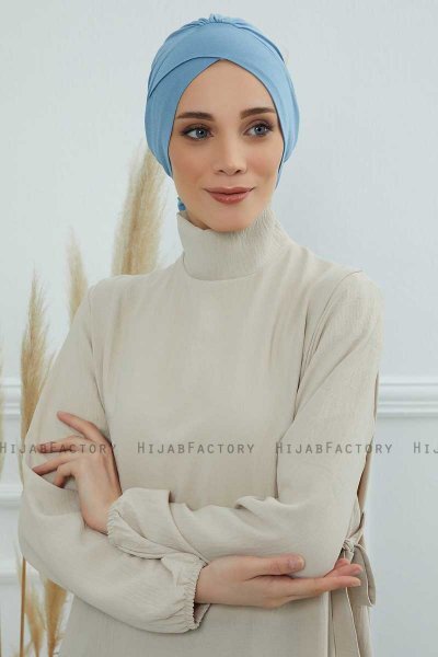 Ellie - Sky Blue Katoen Turban