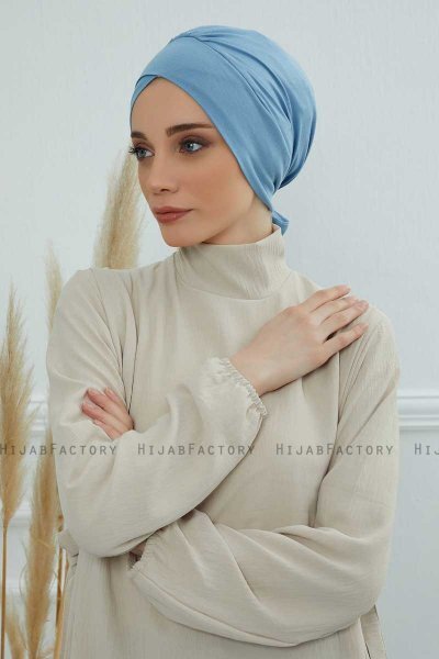 Ellie - Sky Blue Katoen Turban