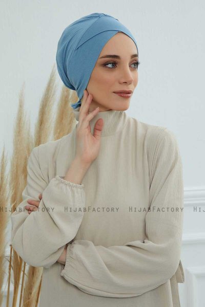 Ellie - Sky Blue Katoen Turban