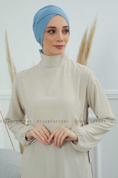 Ellie - Sky Blue Katoen Turban