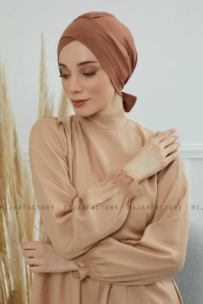 Ellie - Caramel Katoen Turban