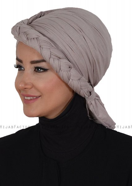 Theresa - Taupe Katoen Turban - Ayse Turban