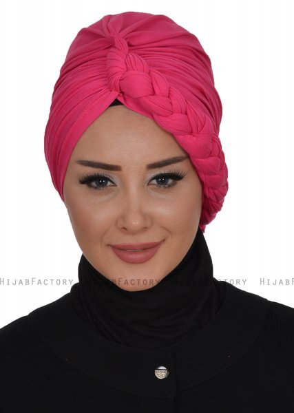 Theresa - Fuchsia Katoen Turban - Ayse Turban