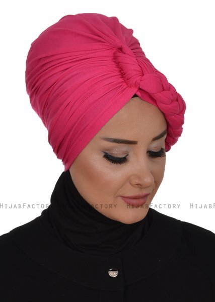 Theresa - Fuchsia Katoen Turban - Ayse Turban