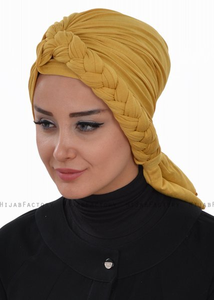 Theresa - Mosterd Katoen Turban - Ayse Turban