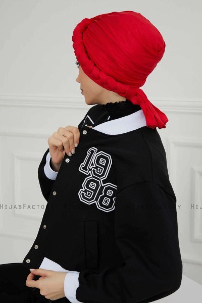 Theresa - Rood Katoen Turban - Ayse Turban