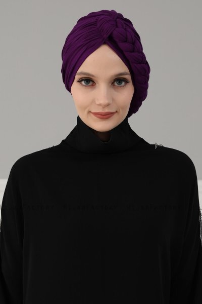 Theresa - Purper Katoen Turban - Ayse Turban
