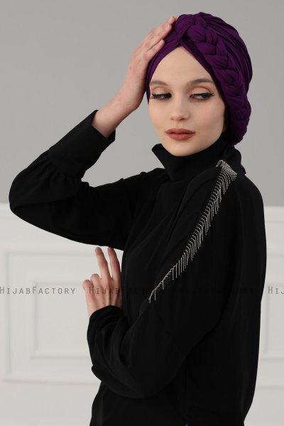 Theresa - Purper Katoen Turban - Ayse Turban