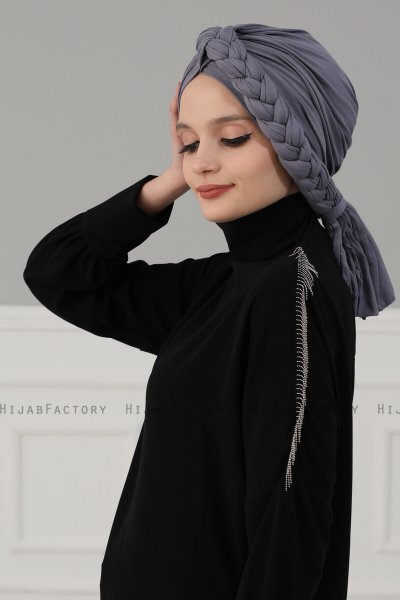 Theresa - Grijs Katoen Turban - Ayse Turban