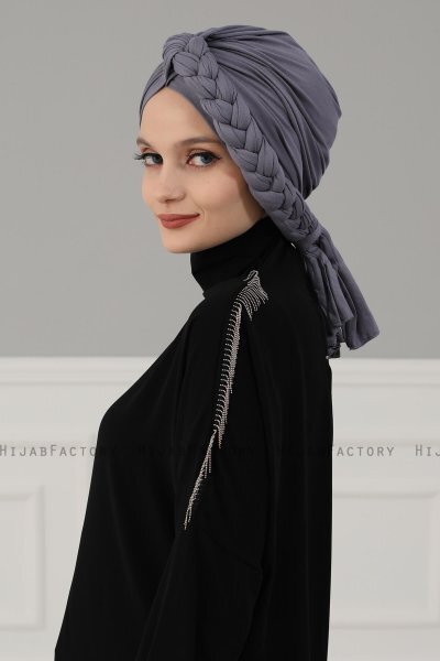 Theresa - Grijs Katoen Turban - Ayse Turban