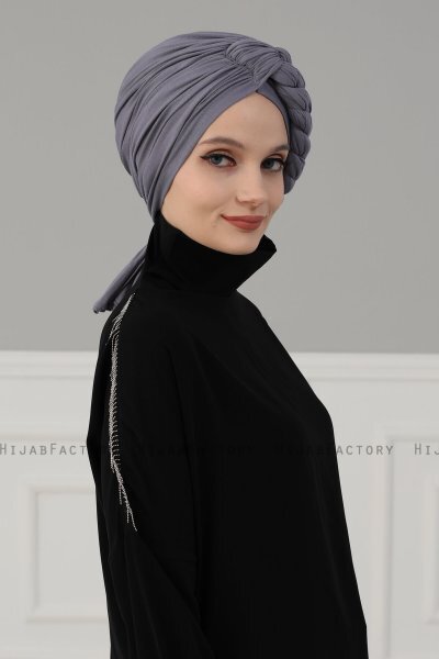 Theresa - Grijs Katoen Turban - Ayse Turban