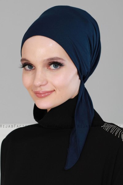 Felicia - Marineblauw Katoen Turban