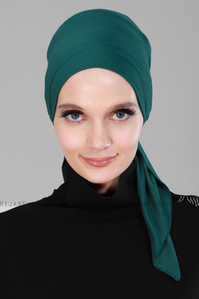 Felicia - Donkergroen Katoen Turban