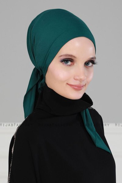 Felicia - Donkergroen Katoen Turban