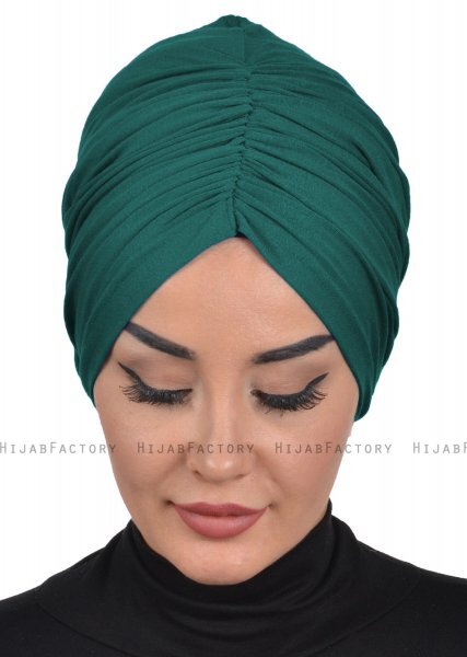 Kerstin - Donkergroen Katoen Turban - Ayse Turban