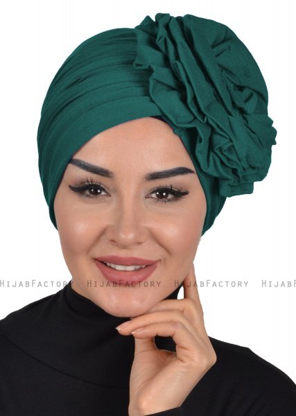 Kerstin - Donkergroen Katoen Turban - Ayse Turban