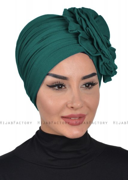 Kerstin - Donkergroen Katoen Turban - Ayse Turban