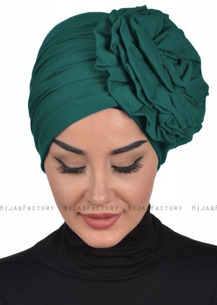 Kerstin - Donkergroen Katoen Turban - Ayse Turban