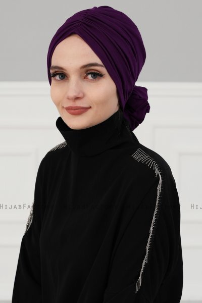 Kerstin - Purper Katoen Turban - Ayse Turban