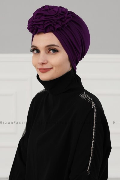 Kerstin - Purper Katoen Turban - Ayse Turban