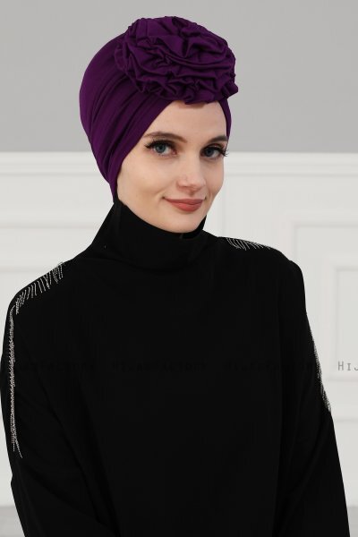 Kerstin - Purper Katoen Turban - Ayse Turban