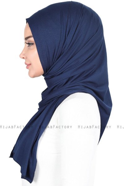 Sigrid - Marineblauw Katoen Hijab - Ayse Turban