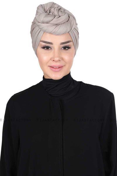 Sigrid - Taupe Katoen Hijab - Ayse Turban