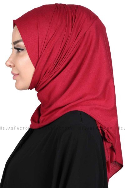 Sigrid - Bordeaux Katoen Hijab - Ayse Turban