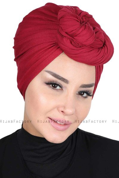 Sigrid - Bordeaux Katoen Hijab - Ayse Turban