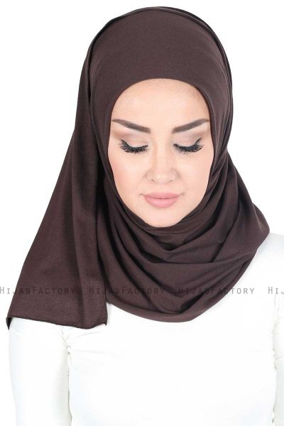 Sigrid - Bruin Katoen Hijab - Ayse Turban