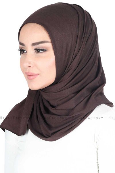 Sigrid - Bruin Katoen Hijab - Ayse Turban