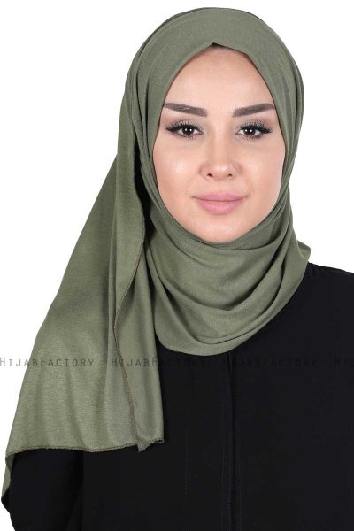 Sigrid - Khaki Katoen Hijab - Ayse Turban