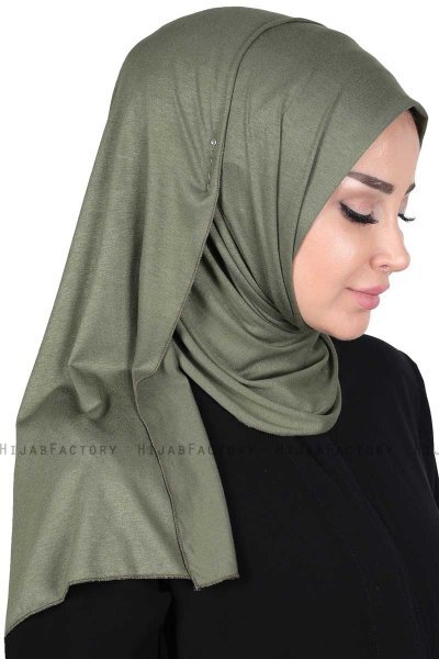 Sigrid - Khaki Katoen Hijab - Ayse Turban