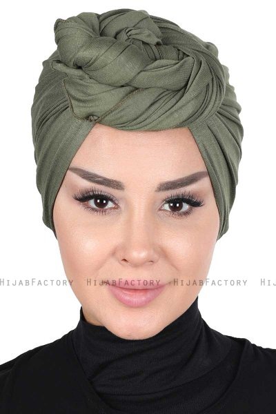 Sigrid - Khaki Katoen Hijab - Ayse Turban