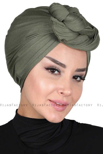 Sigrid - Khaki Katoen Hijab - Ayse Turban