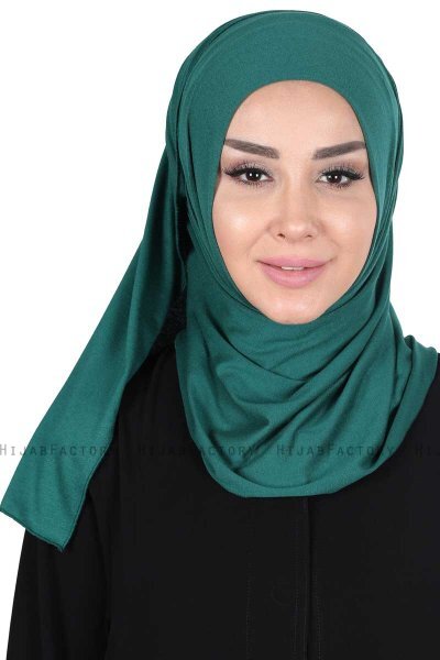 Sigrid - Donkergroen Katoen Hijab - Ayse Turban