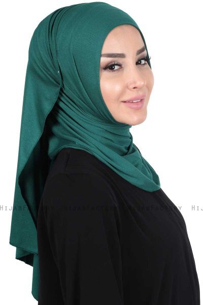 Sigrid - Donkergroen Katoen Hijab - Ayse Turban