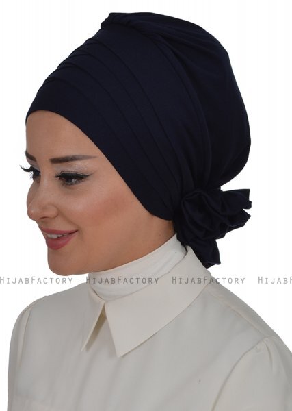 Monica - Marineblauw Katoen Turban - Ayse Turban