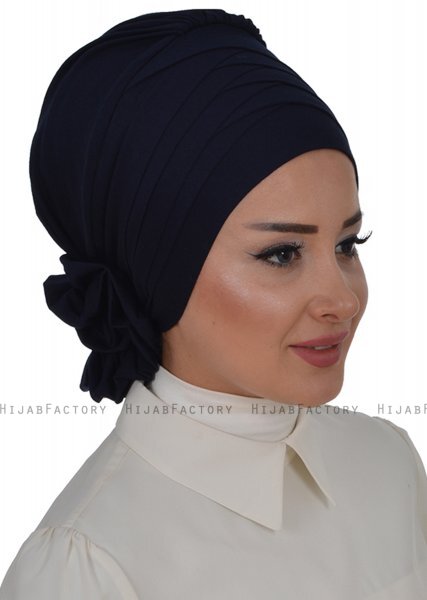 Monica - Marineblauw Katoen Turban - Ayse Turban