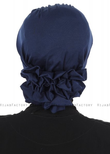 Monica - Marineblauw Katoen Turban - Ayse Turban