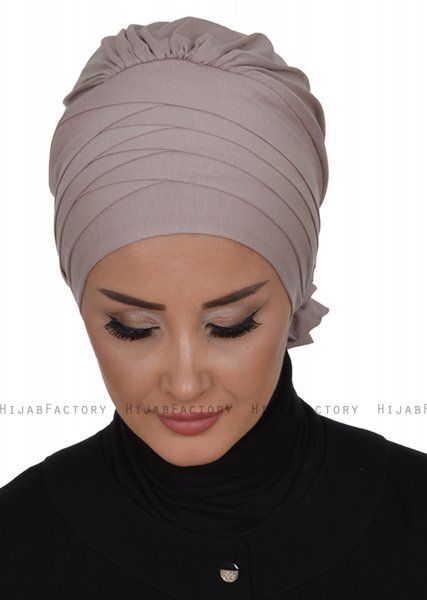 Monica - Taupe Katoen Turban - Ayse Turban