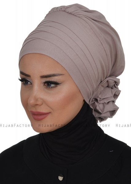 Monica - Taupe Katoen Turban - Ayse Turban