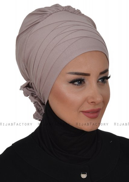 Monica - Taupe Katoen Turban - Ayse Turban