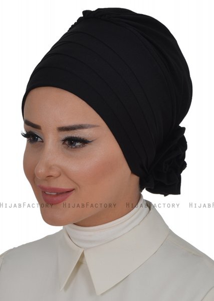 Monica - Zwart Katoen Turban - Ayse Turban