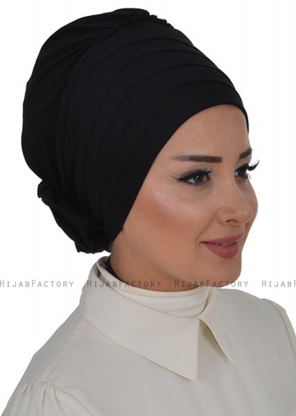 Monica - Zwart Katoen Turban - Ayse Turban