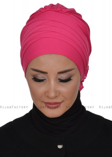 Monica - Fuchsia Katoen Turban - Ayse Turban