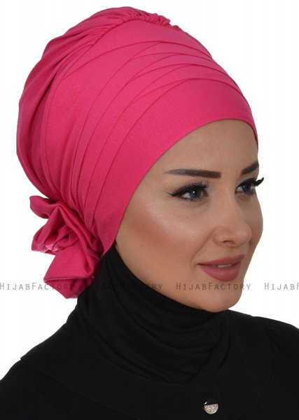 Monica - Fuchsia Katoen Turban - Ayse Turban